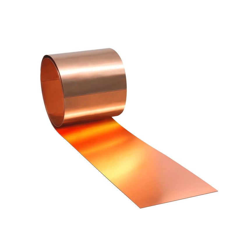 Uxney Copper Sheet Roll, 1000x100x0.5mm Copper Flashing Roll, 25 Gauge Thick Pure Copper Plate & Strip for Roofing, DIY Projects, House Repair, Crafts and Metal Working - Image 1